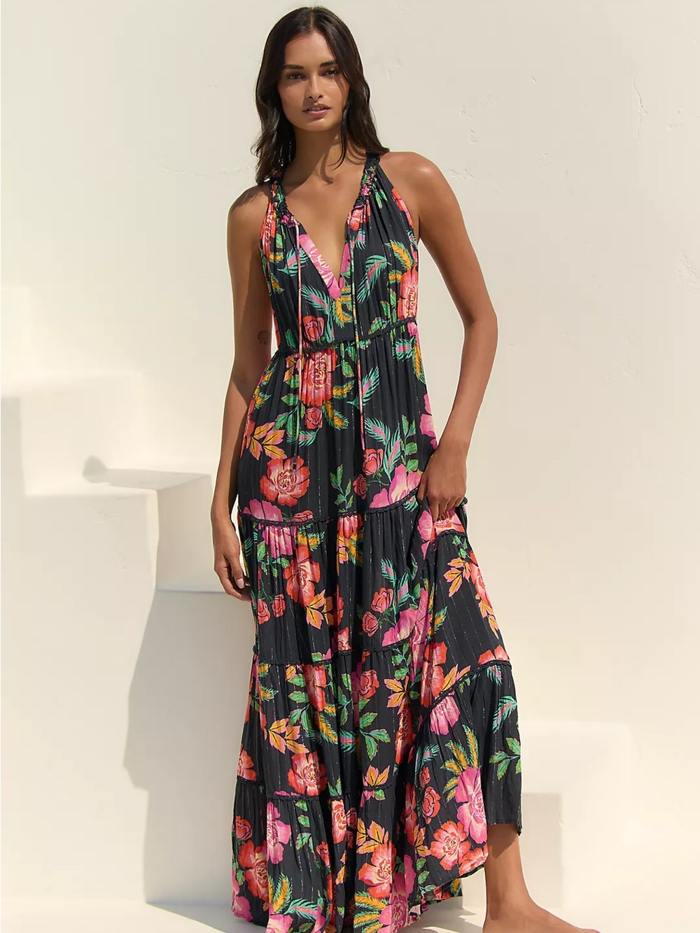 PQ Swim x Anthropologie Black Maxi Dress Size M/L